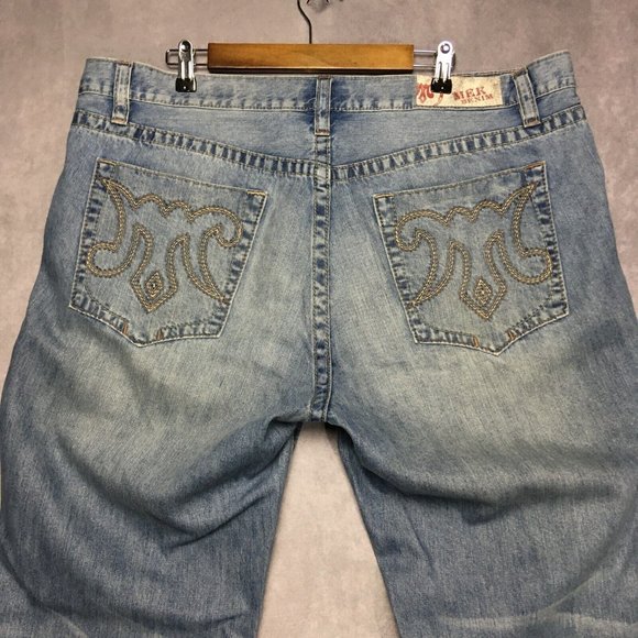 Buckle Other - MEK Mens Chicago Boot Cut Blue Jeans size 40x34 Button Fly Cotton Denim Buckle